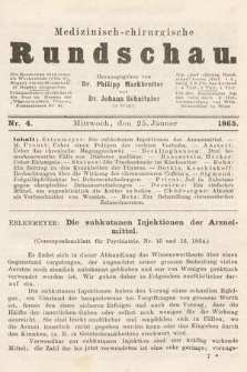 Medizinisch-Chirurgische Rundschau. 1865, nr 4