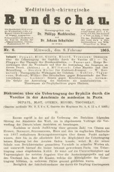 Medizinisch-Chirurgische Rundschau. 1865, nr 6