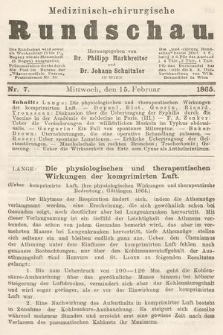 Medizinisch-Chirurgische Rundschau. 1865, nr 7