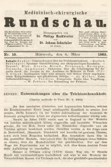 Medizinisch-Chirurgische Rundschau. 1865, nr 10