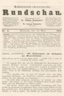 Medizinisch-Chirurgische Rundschau. 1865, nr 11