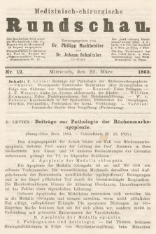 Medizinisch-Chirurgische Rundschau. 1865, nr 12