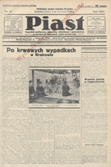 Piast : tygodnik polityczny, społeczny, oświatowy i gospodarczy, poświęcony sprawom ludu polskiego. 1936, nr 14