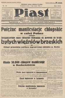 Piast : tygodnik polityczny, społeczny, oświatowy i gospodarczy, poświęcony sprawom ludu polskiego. 1936, nr 20