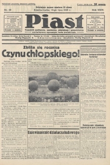 Piast : tygodnik polityczny, społeczny, oświatowy i gospodarczy, poświęcony sprawom ludu polskiego. 1936, nr 29