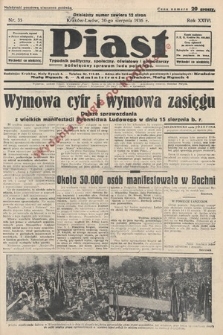 Piast : tygodnik polityczny, społeczny, oświatowy i gospodarczy, poświęcony sprawom ludu polskiego. 1936, nr 35