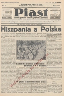 Piast : tygodnik polityczny, społeczny, oświatowy i gospodarczy, poświęcony sprawom ludu polskiego. 1936, nr 48