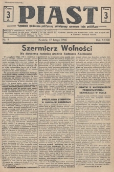 Piast : tygodnik społeczno-polityczny poświęcony sprawom ludu polskiego. 1946, nr 7