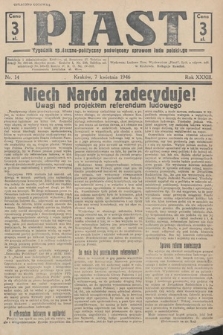 Piast : tygodnik społeczno-polityczny poświęcony sprawom ludu polskiego. 1946, nr 14