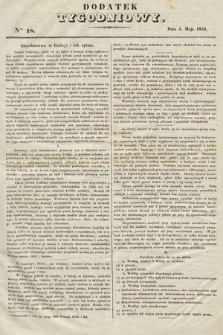Dodatek Tygodniowy przy Gazecie Lwowskiej. 1851, nr 18