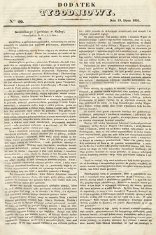 Dodatek Tygodniowy przy Gazecie Lwowskiej. 1851, nr 29