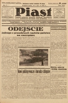 Piast : tygodnik polityczny, społeczny, oświatowy i gospodarczy poświęcony sprawom ludu polskiego. 1937, nr 7
