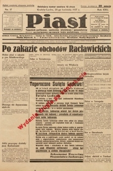 Piast : tygodnik polityczny, społeczny, oświatowy i gospodarczy poświęcony sprawom ludu polskiego. 1937, nr 17