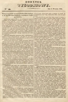 Dodatek Tygodniowy przy Gazecie Lwowskiej. 1851, nr 36