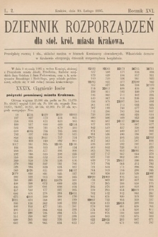 Dziennik Rozporządzeń dla Stoł. Król. Miasta Krakowa. 1895, L. 2