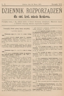 Dziennik Rozporządzeń dla Stoł. Król. Miasta Krakowa. 1895, L. 3