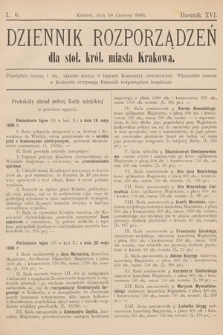 Dziennik Rozporządzeń dla Stoł. Król. Miasta Krakowa. 1895, L. 6
