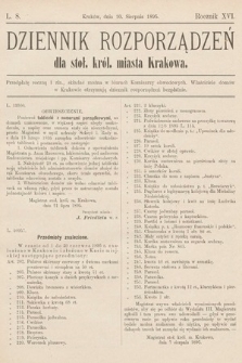Dziennik Rozporządzeń dla Stoł. Król. Miasta Krakowa. 1895, L. 8