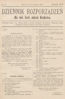 Dziennik Rozporządzeń dla Stoł. Król. Miasta Krakowa. 1896, L. 11
