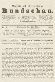 Medizinisch-Chirurgische Rundschau. 1865, nr 13