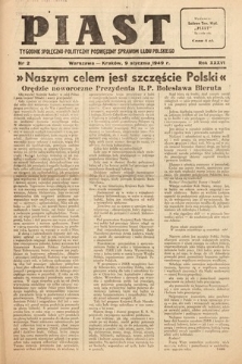 Piast : tygodnik społeczno-polityczny poświęcony sprawom ludu polskiego. 1949, nr 2