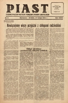 Piast : tygodnik społeczno-polityczny poświęcony sprawom ludu polskiego. 1949, nr 9