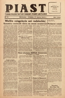 Piast : tygodnik społeczno-polityczny poświęcony sprawom ludu polskiego. 1949, nr 13