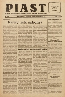 Piast : tygodnik społeczno-polityczny poświęcony sprawom ludu polskiego. 1949, nr 35