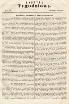 Dodatek Tygodniowy przy Gazecie Lwowskiej. 1852, nr 19