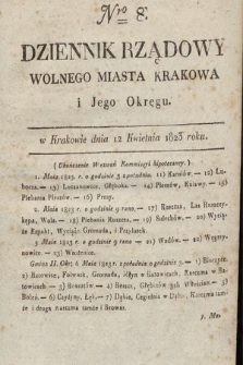 Dziennik Rządowy Wolnego Miasta Krakowa i Jego Okręgu. 1823, nr 8