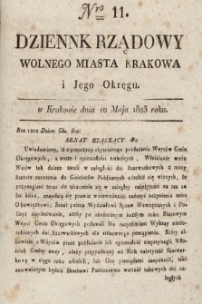 Dziennik Rządowy Wolnego Miasta Krakowa i Jego Okręgu. 1823, nr 11