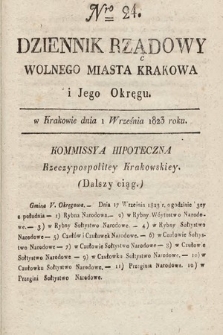 Dziennik Rządowy Wolnego Miasta Krakowa i Jego Okręgu. 1823, nr 24