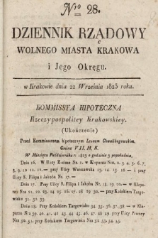 Dziennik Rządowy Wolnego Miasta Krakowa i Jego Okręgu. 1823, nr 28
