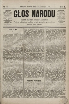 Głos Narodu : dziennik polityczny, społeczny i literacki. 1894, nr 32