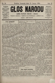 Głos Narodu : dziennik polityczny, społeczny i literacki. 1894, nr 36