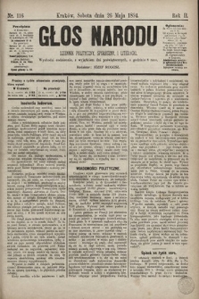 Głos Narodu : dziennik polityczny, społeczny i literacki. 1894, nr 116