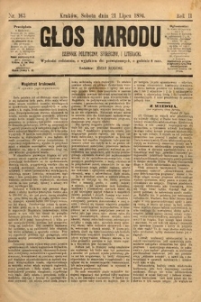 Głos Narodu : dziennik polityczny, społeczny i literacki. 1894, nr 163