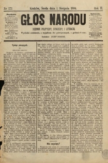 Głos Narodu : dziennik polityczny, społeczny i literacki. 1894, nr 172
