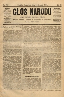 Głos Narodu : dziennik polityczny, społeczny i literacki. 1894, nr 179
