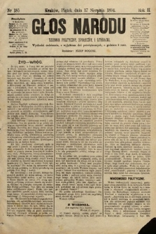 Głos Narodu : dziennik polityczny, społeczny i literacki. 1894, nr 185