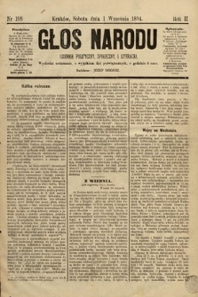 Głos Narodu : dziennik polityczny, społeczny i literacki. 1894, nr 198