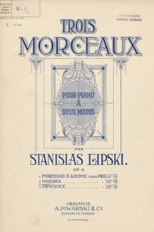 Trois morceaux : pour piano à deux mains. Op. 4 [nr] 2, Mazurka