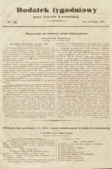 Dodatek Tygodniowy przy Gazecie Lwowskiej. 1856, nr 31