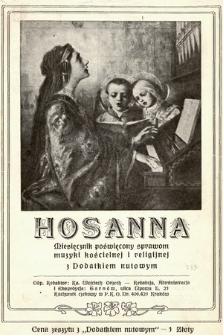 Hosanna : miesięcznik poświęcony sprawom muzyki kościelnej i religijnej z dodatkiem nutowym. 1926, nr 11