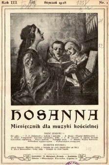Hosanna : miesięcznik dla muzyki kościelnej. 1928, nr 1