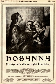 Hosanna : miesięcznik dla muzyki kościelnej. 1928, nr 7-8