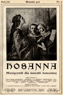 Hosanna : miesięcznik dla muzyki kościelnej. 1928, nr 9