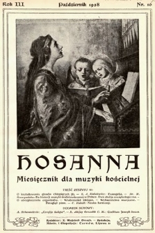 Hosanna : miesięcznik dla muzyki kościelnej. 1928, nr 10