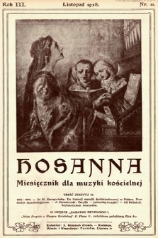 Hosanna : miesięcznik dla muzyki kościelnej. 1928, nr 11