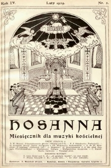 Hosanna : miesięcznik dla muzyki kościelnej. 1929, nr 2